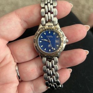 Fossil Blue ladies quartz watch, stainless steel, blue dial